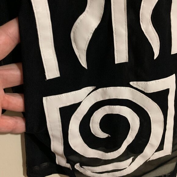 Berek Transparent Faux Leather Mesh Black Zipper Front Jacket Coat Size Large - Picture 4 of 7